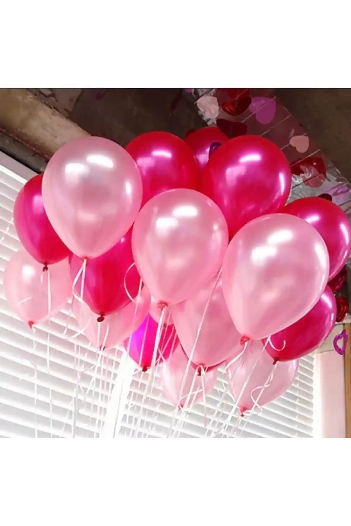 Deniz Party Store Metalik Pembe ve Fuşya Balonlar Renkli ve Şık Dekorasyon İçin Uygun