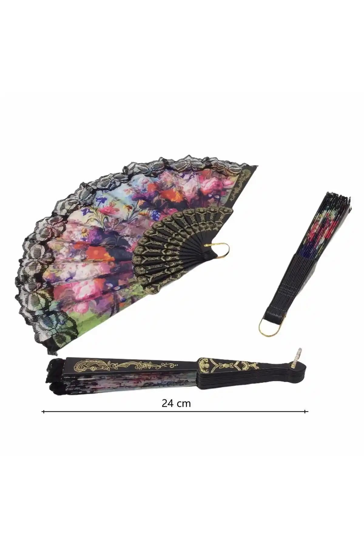 Hasyılmaz Çiçek Desenli Dantelli Plastik Yelpaze: Estetik ve İşlevselliğin Buluşması
