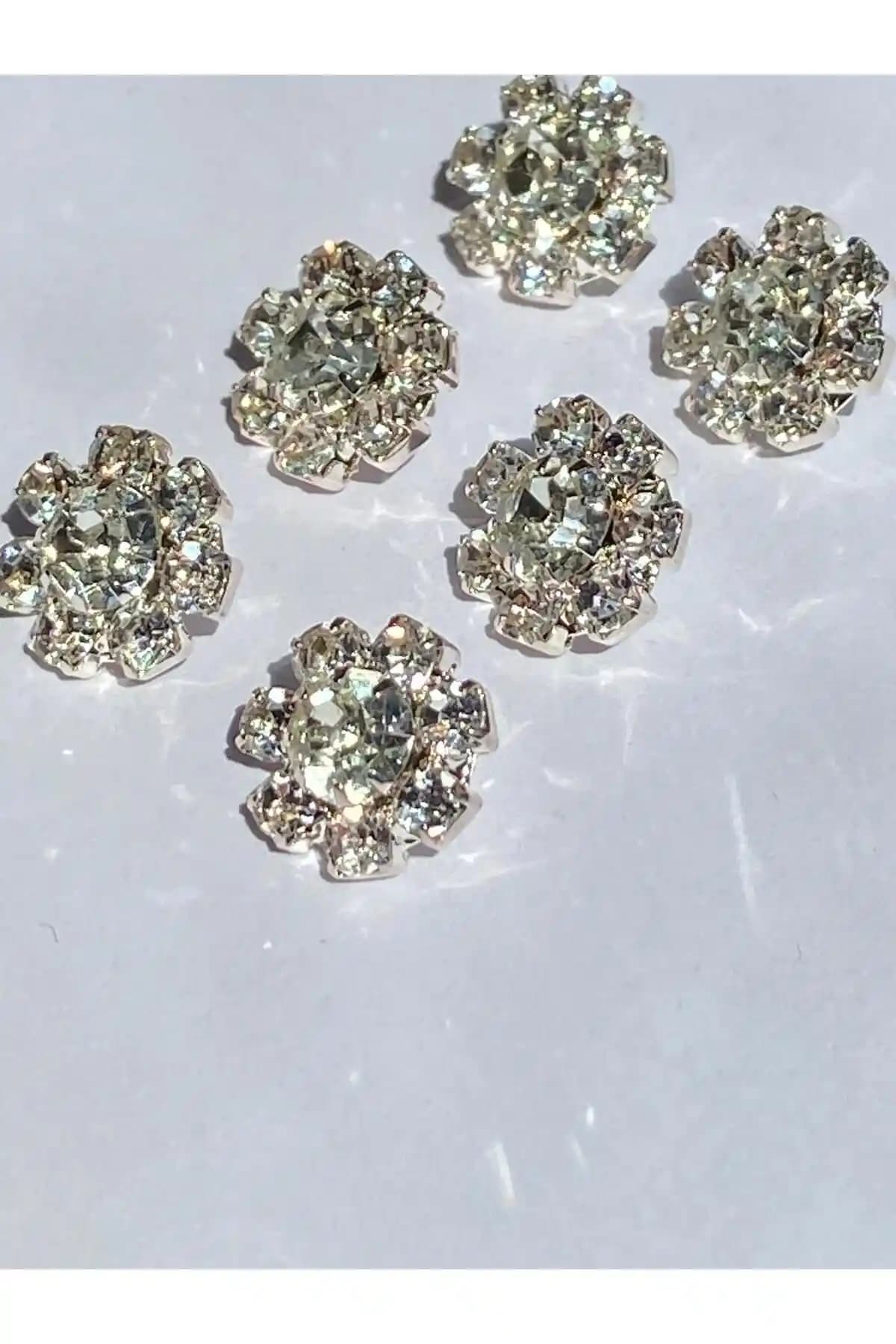 Karantuhafiye Taşlı Düğme Bluz Düğmesi Seti 6'lı Kristal Taşlı Zarif Tasarım