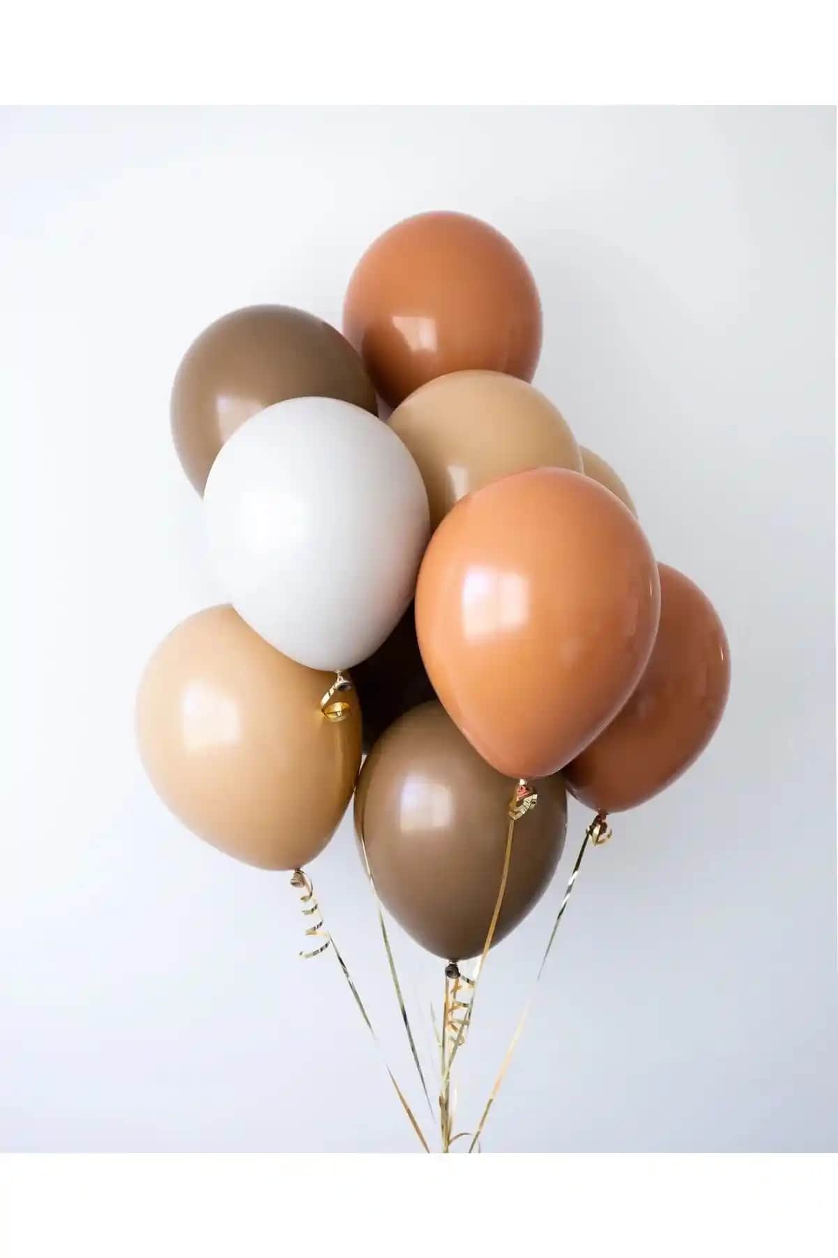 Partifabrik Retro Kahve Tonlarındaki Düz Balonlar Seti, Kutlamalarınıza Şıklık ve Renk Katacak