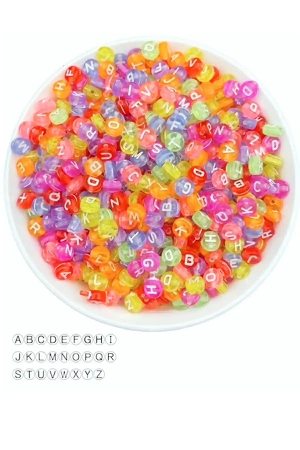 RLX Bujiteri Yassı Renkli Şeffaf Harfler Takı ve Aksesuar Yapım Seti