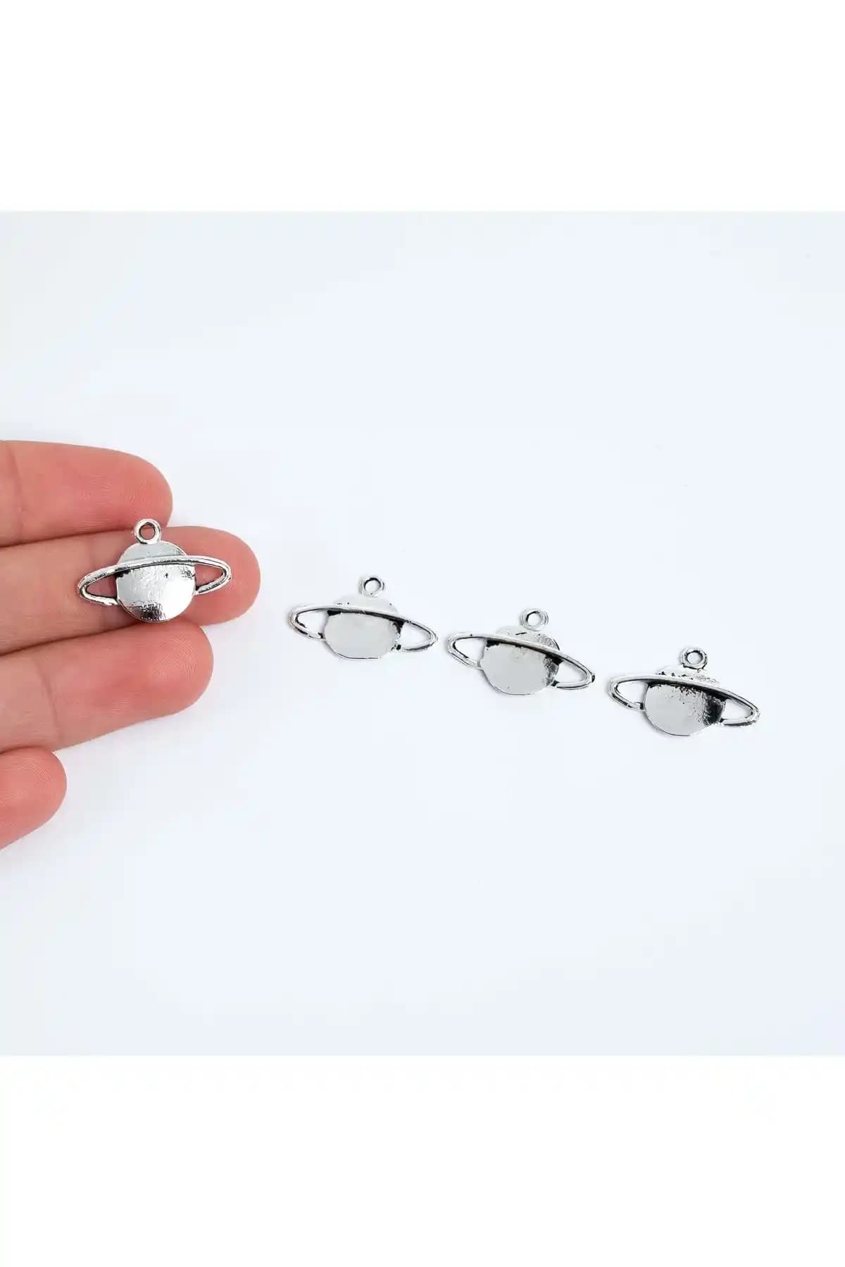 YFHobi 15 mm Satürn Desenli Metal Uçlar Takı Yapımı İçin Dayanıklı Malzeme