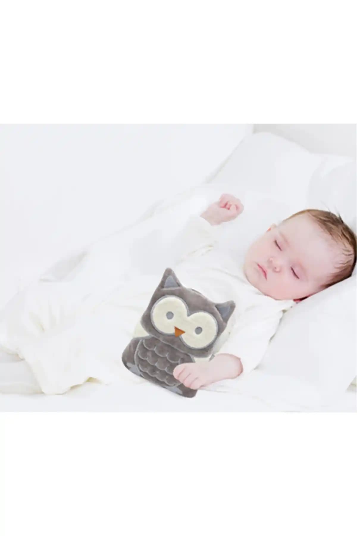 Babyjem Kiraz Çekirdekli Baykuş Kadife Rahatlatıcı Gaz Kemeri ve Yastığı Türkiye Üretimi