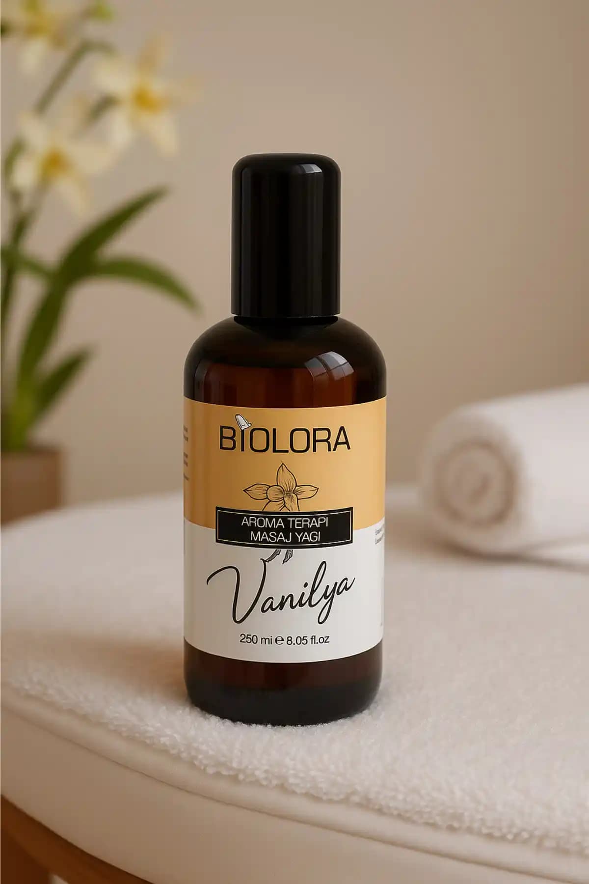 Biolora Vanilya Aromaterapi Vücut Masaj ve Spa Yağı Doğal ve Rahatlatıcı Bakım Ürünü