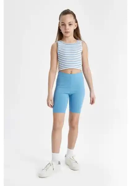 DeFacto Kız Çocuk Kısa Boy Tayt B5591A824HS Günlük ve Spor Kullanımına Uygun