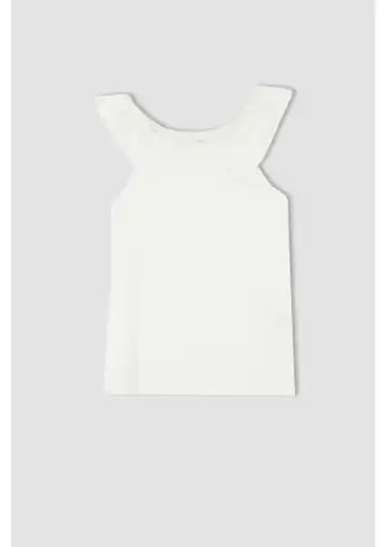 DeFacto Kız Çocuk Regular Fit Volanlı Pamuklu Atlet Yazlık Şık ve Rahat Seçenek