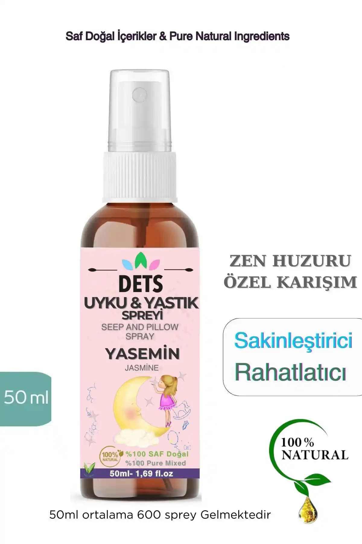 Dets Yasemin Uyku ve Yastık Spreyi: Organik İçeriklerle Rahatlatıcı Uyku Deneyimi
