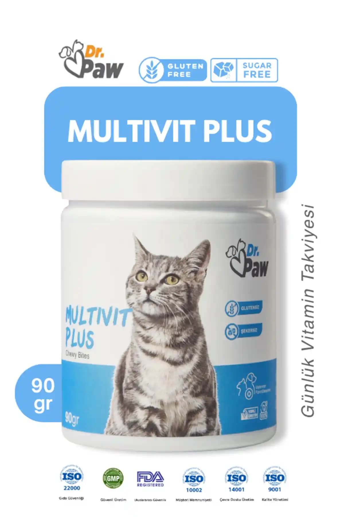 Dr.Paw Multivit Plus: Kediler İçin Günlük Vitamin Takviyesi ve Sağlık Destekçisi