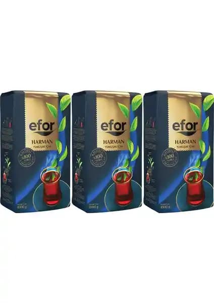 Efor Harman Çay Seti 3'lü 1000 Gr Karadeniz Kaliteli Siyah Çay Harmanı