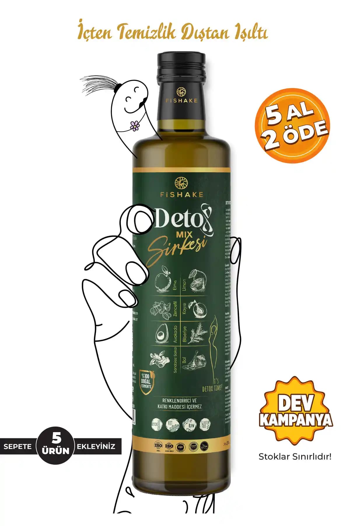 FiShake Detoks Sirkesi: Doğal Fermente Formülüyle Sağlıklı Yaşam Desteği