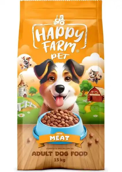 Happy Farm Etli Köpek Maması 15 Kg Sağlıklı ve Ekonomik Köpek Beslenme Seçeneği
