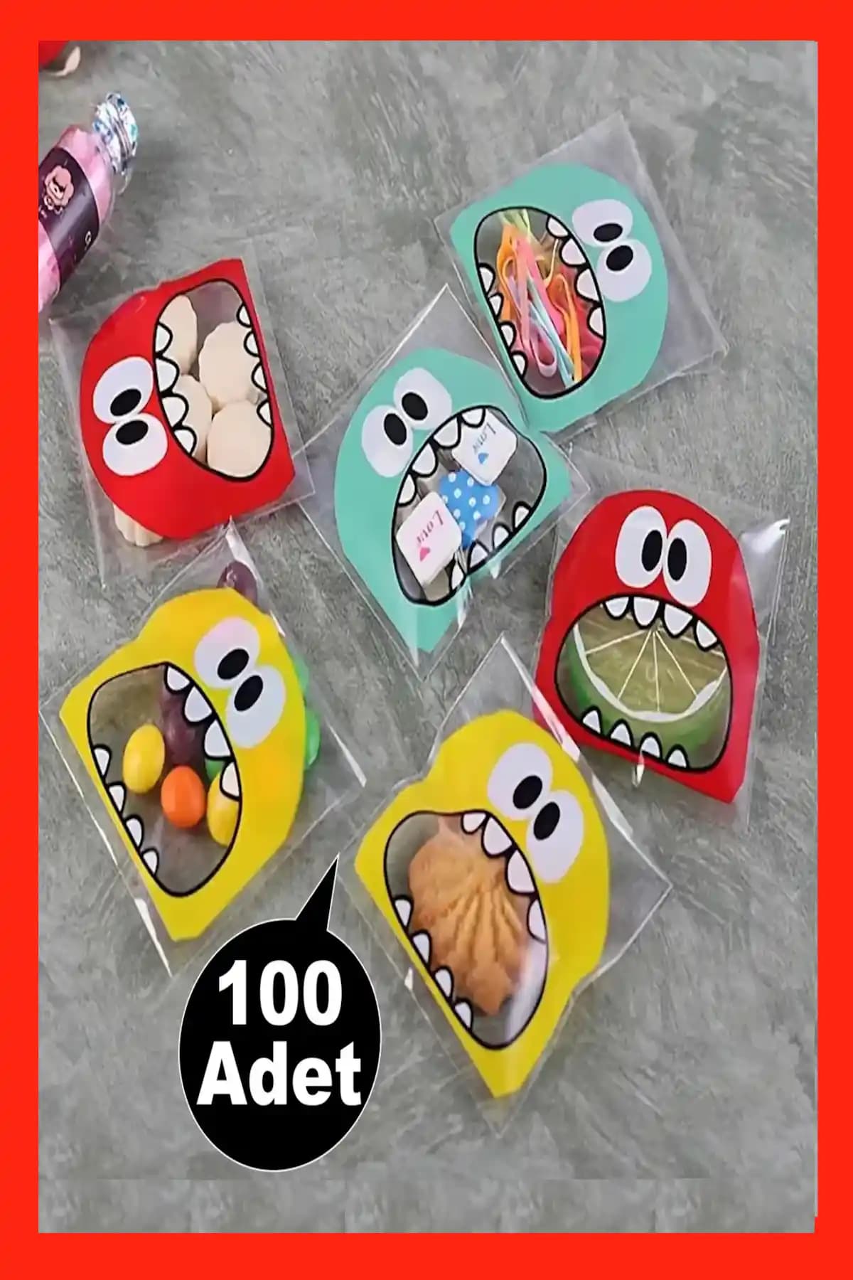 Hyd Canavar Desenli Bantlı Şeffaf Poşetler: Eğlenceli ve Pratik Paketleme Çözümü