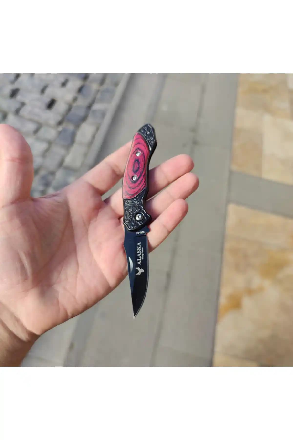 Janva Siyah Paslanmaz 16 cm Manuel Çakı Doğa ve Kamp Aktiviteleri İçin Uygun