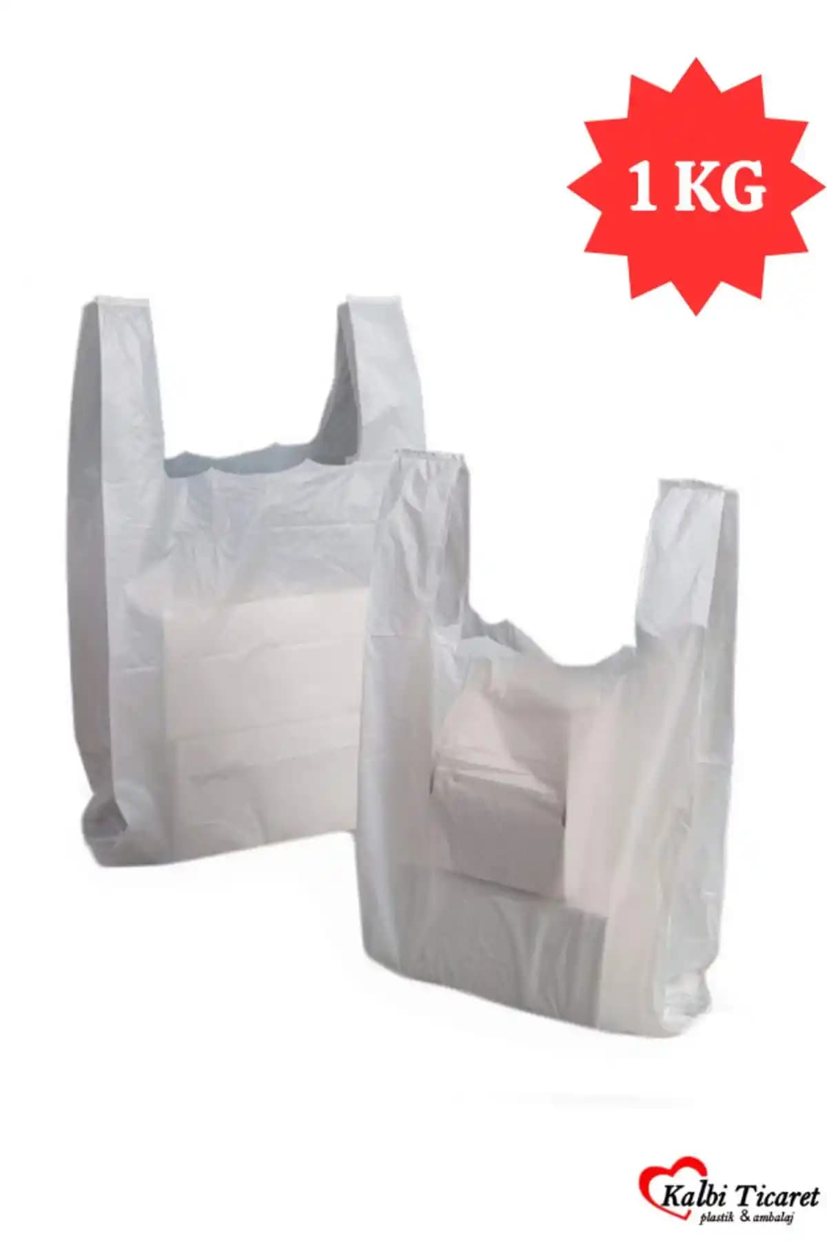 Kalbi Ticaret Kalın Kırık Beyaz Poşet Küçük Boy 1 Kg Pratik ve Dayanıklı Kullanım İçin