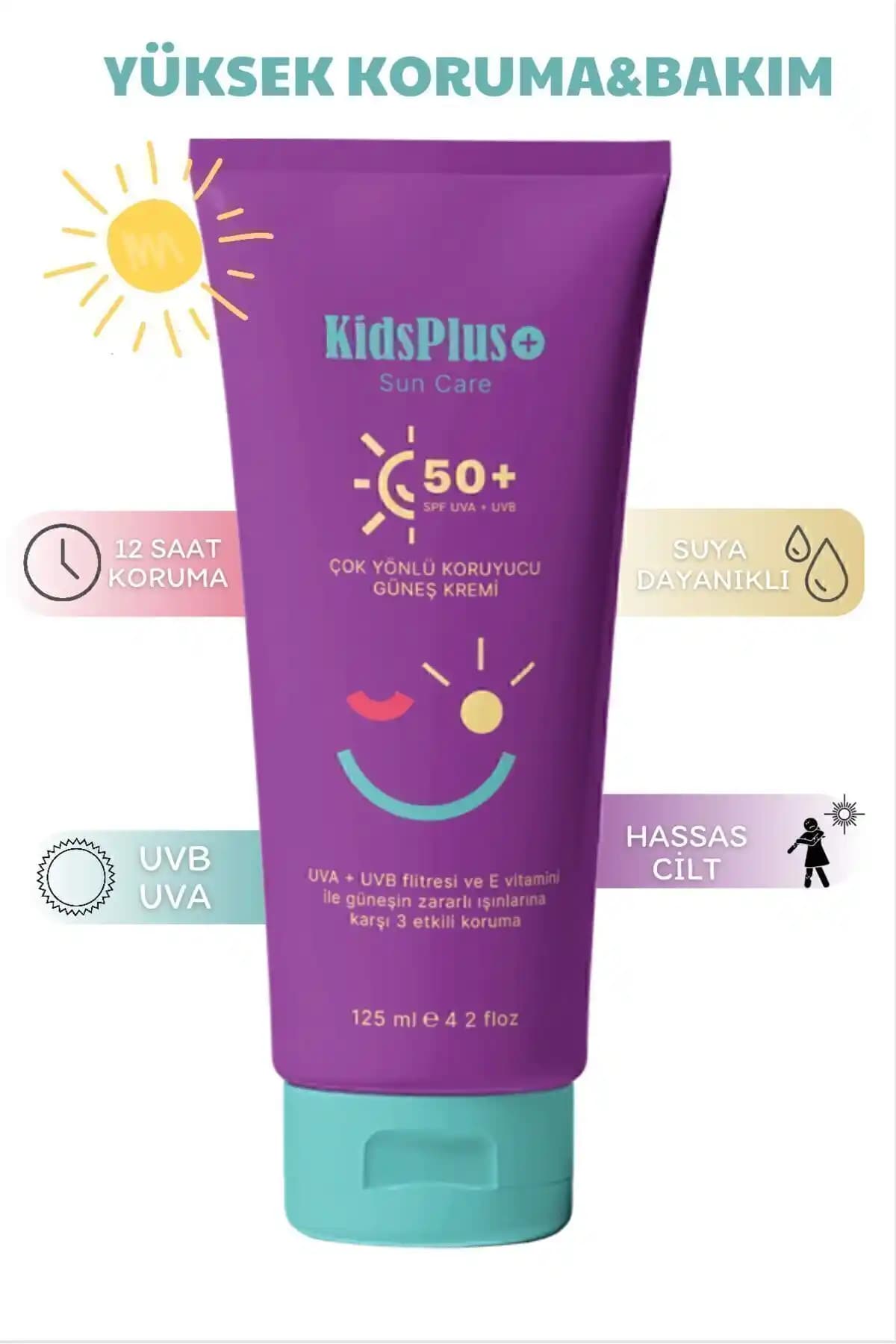 Kidsplus SPF50 Güneş Koruyucu Krem Çocuklar İçin Güvenli ve Yüksek Koruma Sağlar