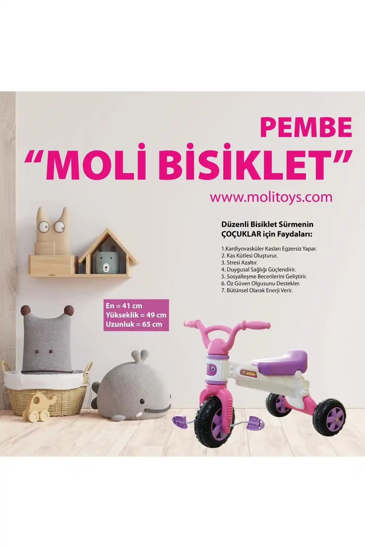 Kız Çocuklar İçin Pembe Moli Bisiklet: Güvenli ve Eğlenceli Sürüş Deneyimi