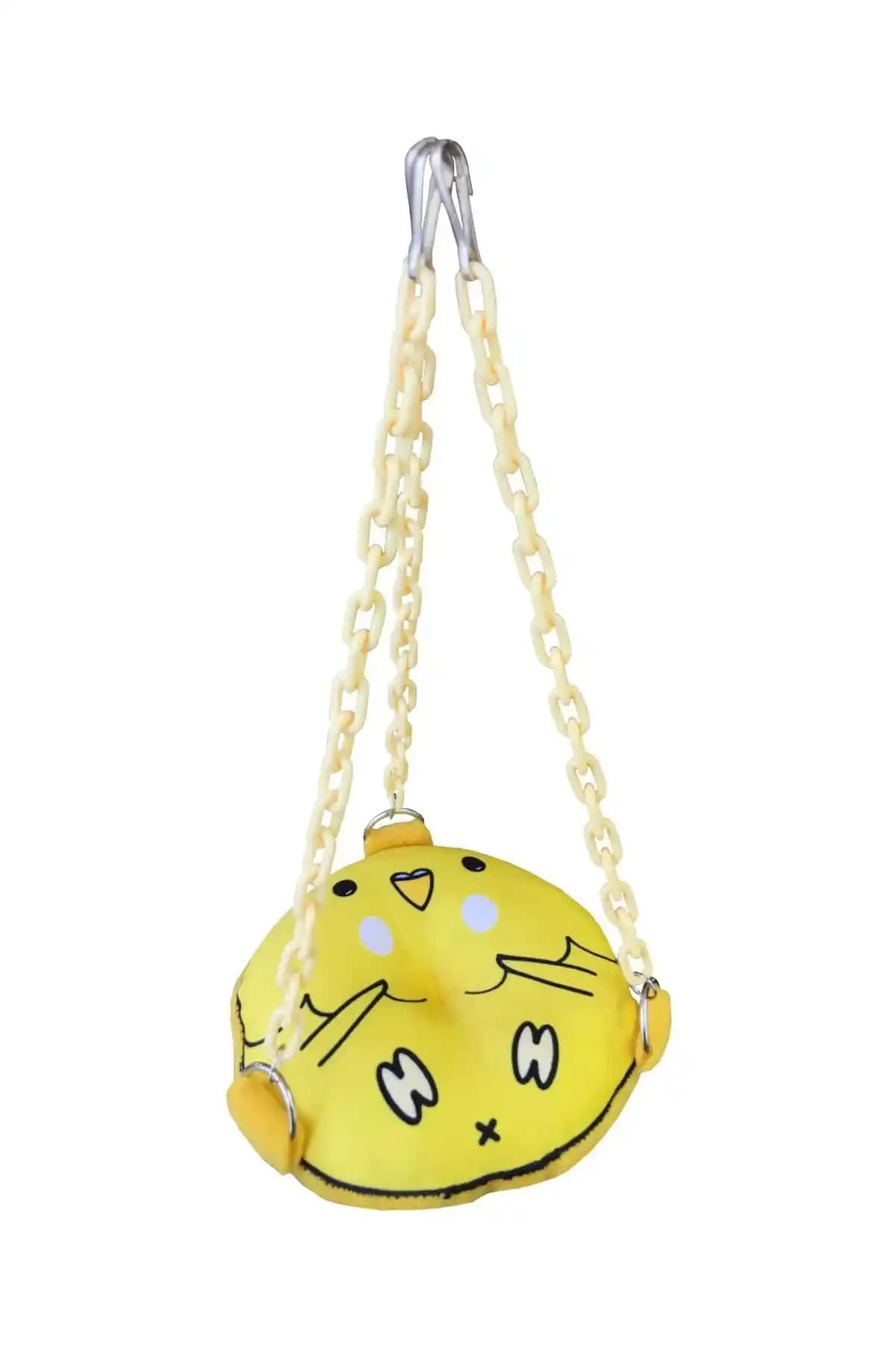 Kuşarkadaşım Muhabbet Kuşu Yuvarlak Simit Salıncak Renkli ve Konforlu Dinlenme Alanı