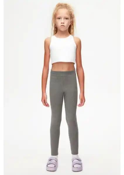 Lovetti Buz Gri Basic Kız Çocuk Kışlık Tayt: Konfor ve Şıklığın Birleştiği Seçenek