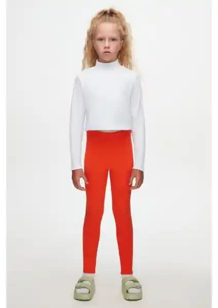 Lovetti Turuncu Basic Kız Çocuk Kışlık Tayt: Rahat ve Şık Tasarım Özellikleri