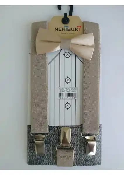 Meriç Bebe Çocuk Pantolon Askısı ve Papyon Takımı 1-9 Yaş için Şık ve Pratik Tasarım