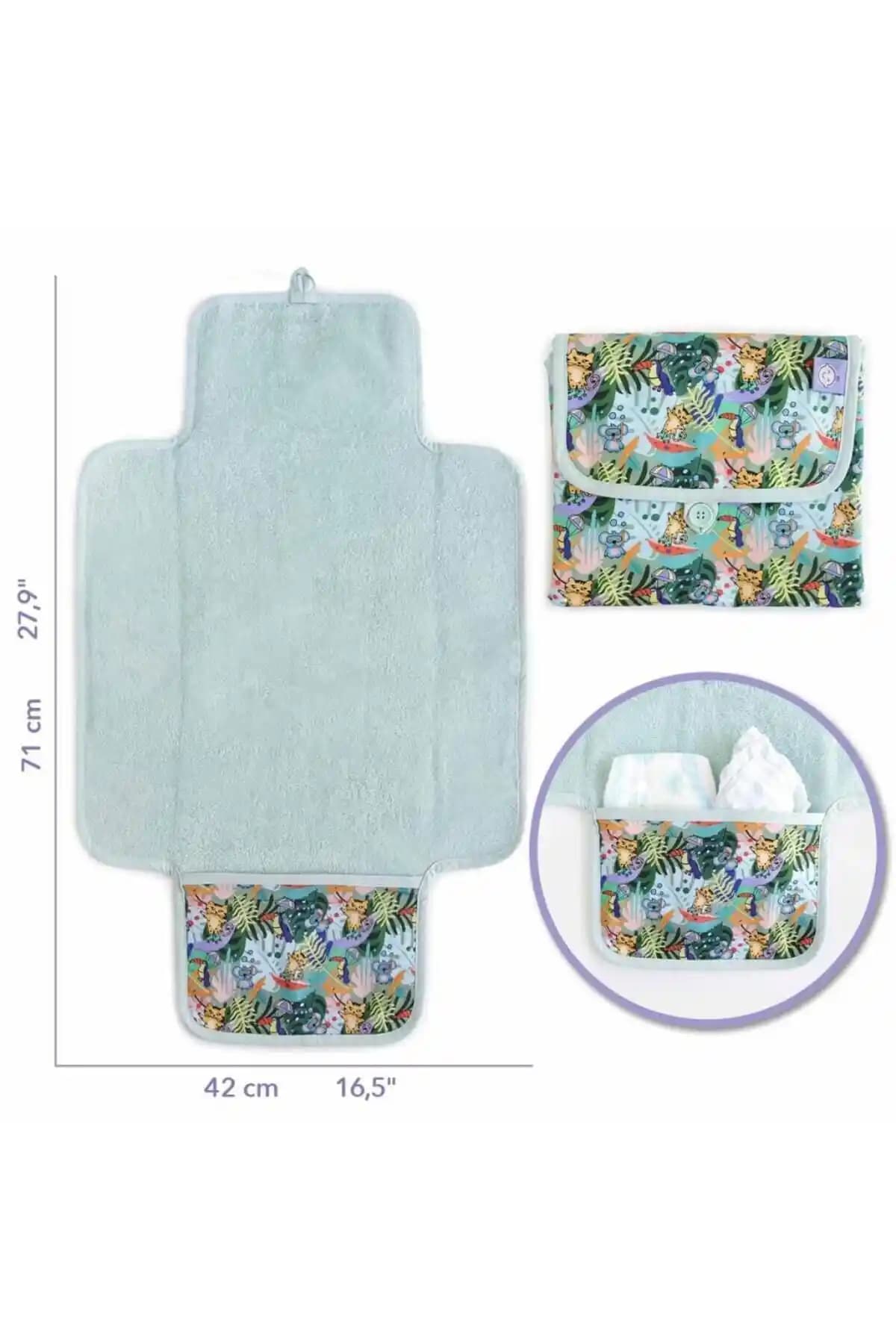 Milk & Moo Jungle Friends Alt Değiştirme Örtüsü: Pratik ve Şık Bebek Bakım Ürünü