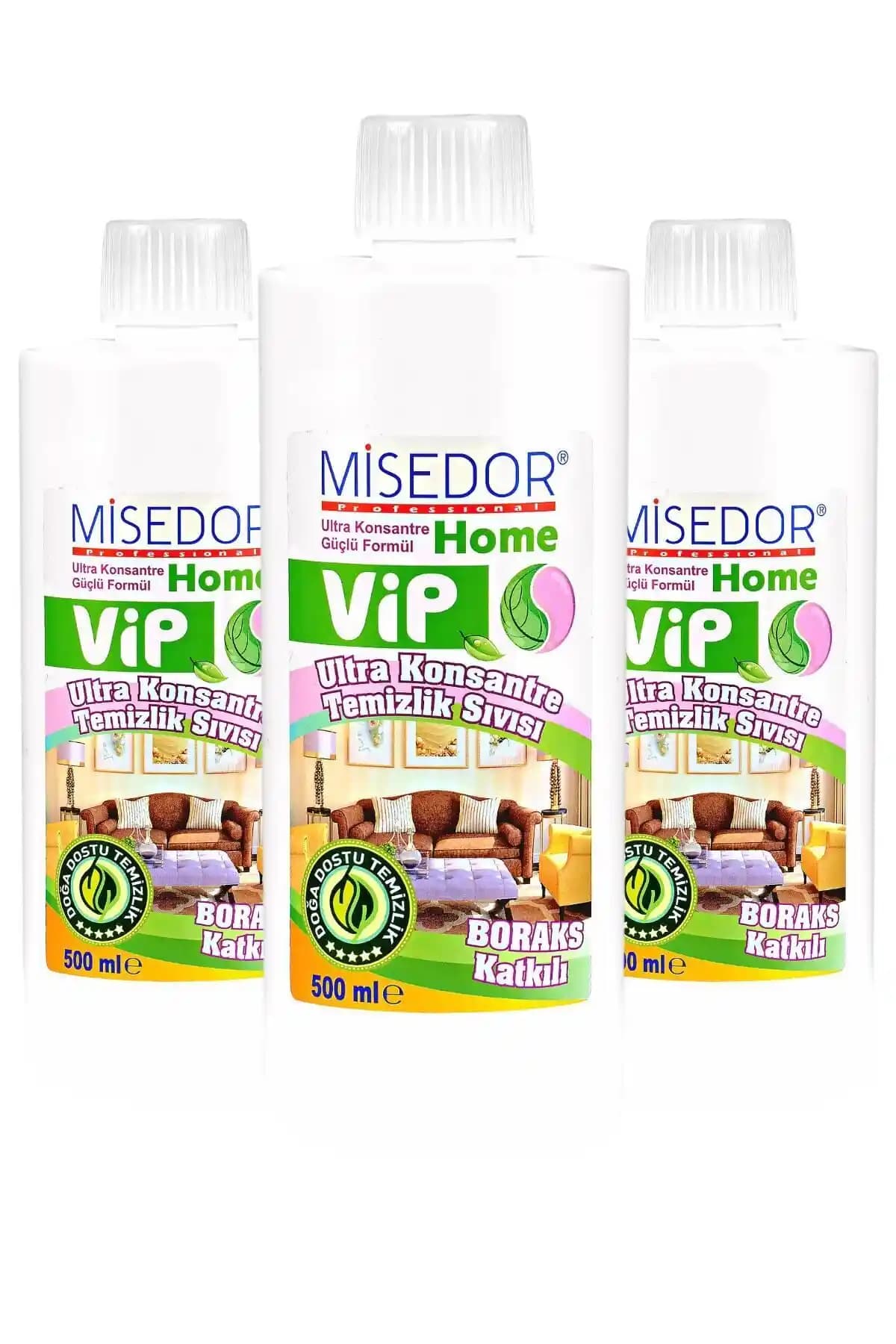 Misedor 3'lü Vip Doğal Temizlik Sıvısı Seti Yüksek Performanslı ve Ekonomik Çözüm