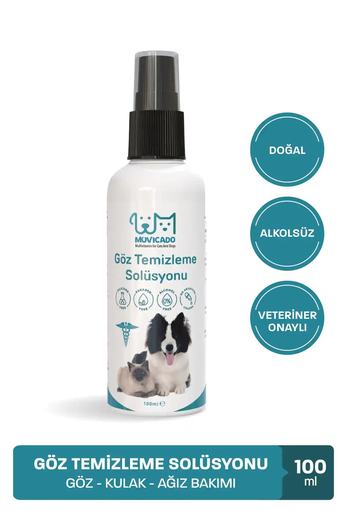 Muvicado Kedi ve Köpek Göz, Kulak ve Ağız Bakım Solüsyonu: Güvenilir ve Doğal Temizlik Çözümü