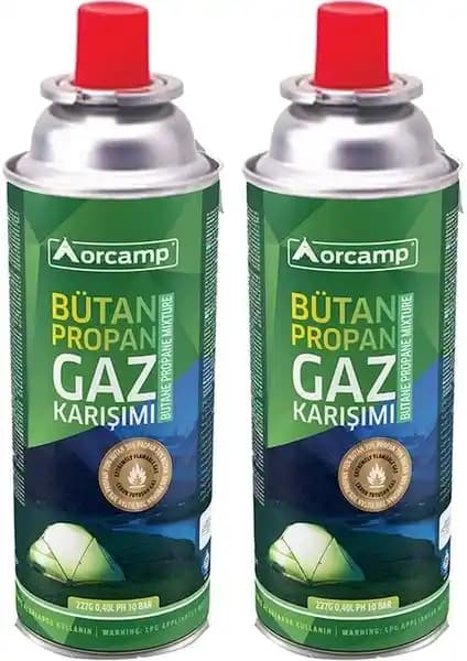 Orcamp KTS227 227 Gr 2'li Propan Pürmüz Kartuşu Güvenilir ve Yüksek Performanslı Kamp Yakıtı