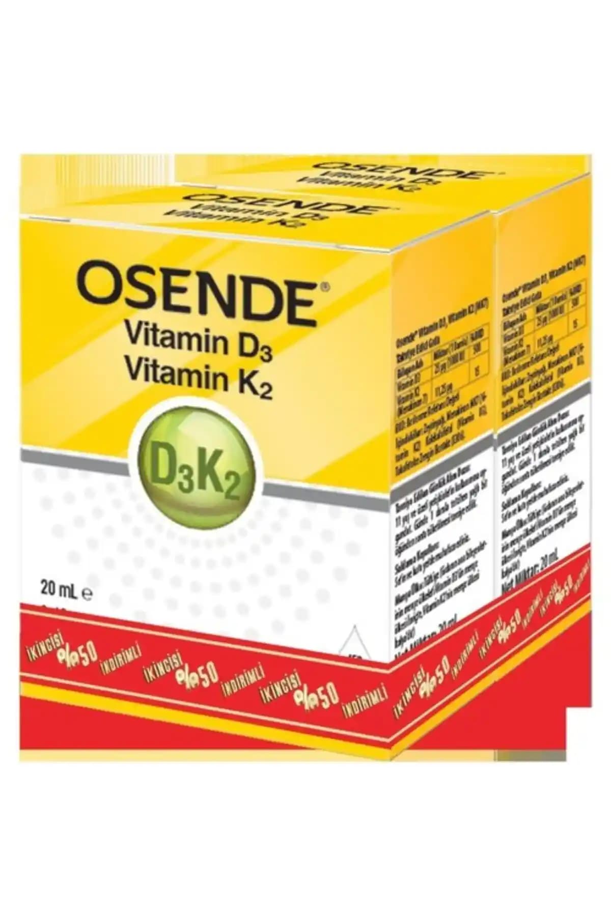 Osende D3K2 Damla 20 Ml Kemik ve Bağışıklık Sağlığını Destekleyen Multivitamin