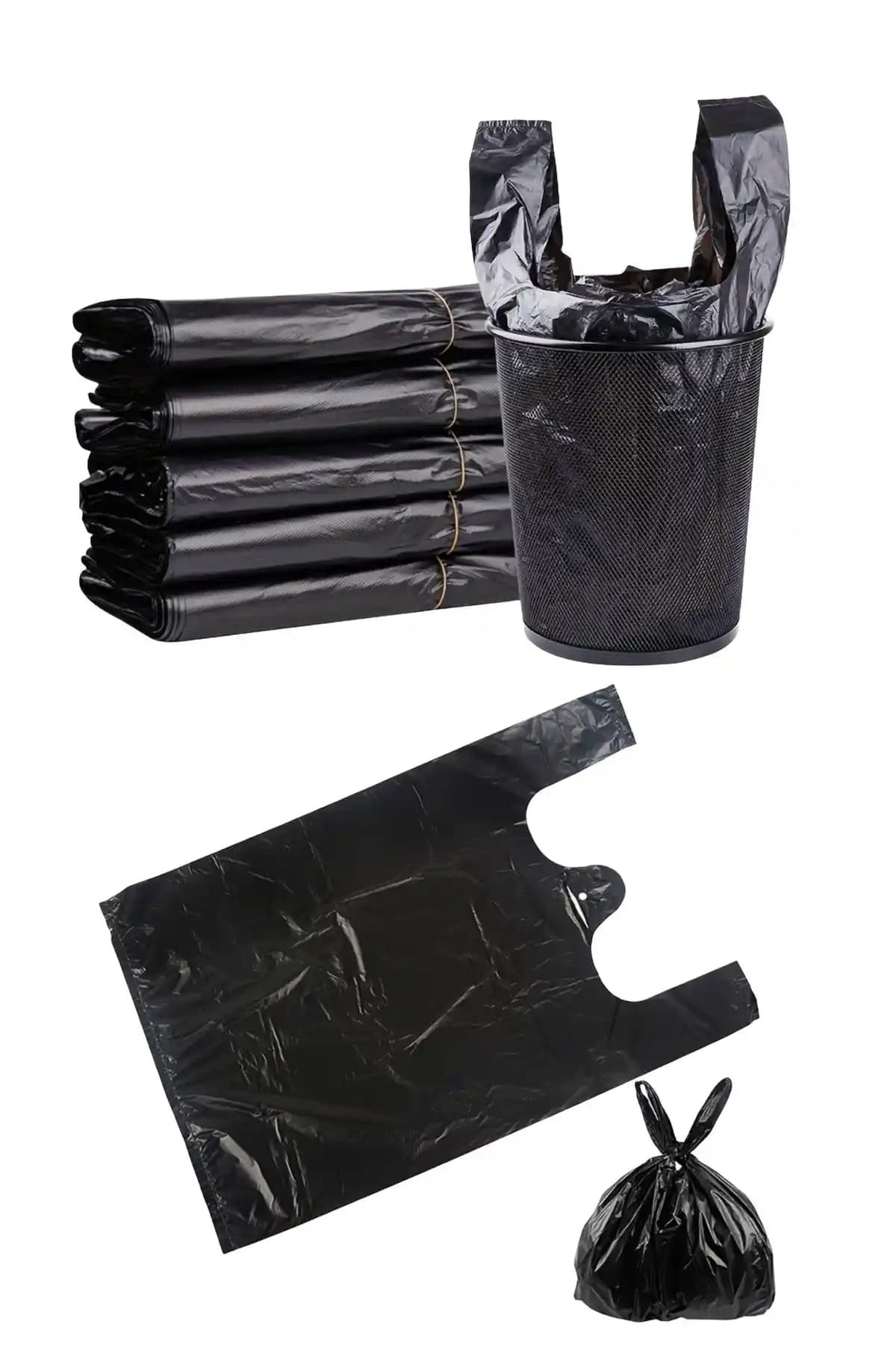 Özkan Ambalaj 1 Kg Siyah Büyük Boy Market ve Manav Poşeti 30x50 Cm