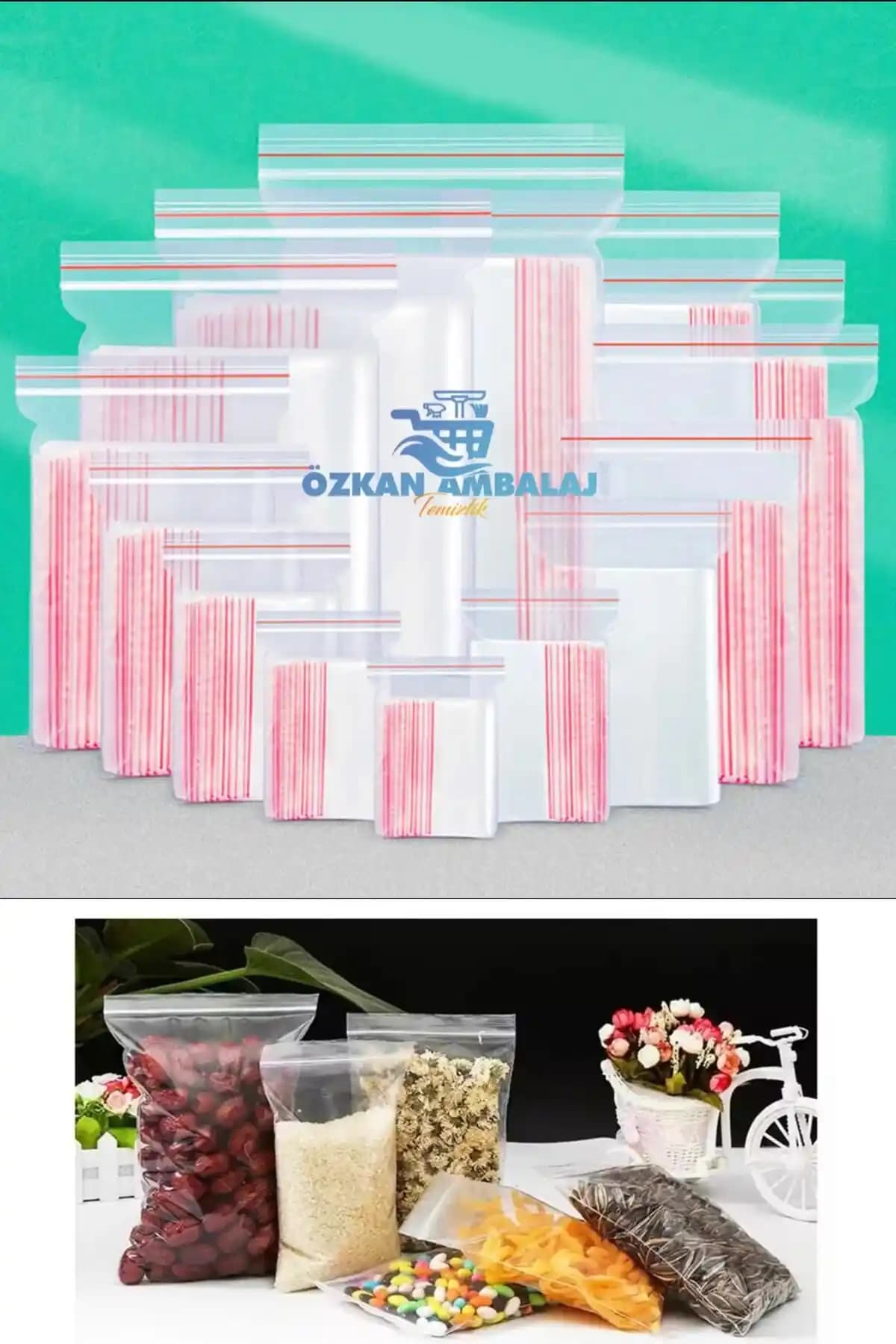 ÖZKAN AMBALAJ Kilitli Çerez Kına Poşeti 9x11 cm, Pratik ve Güvenli Paketleme Çözümü