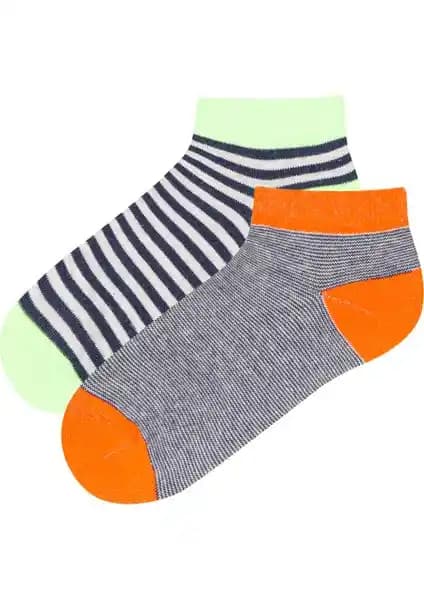 Penti Çok Renkli Erkek Çocuk Neon Striped 2'li Patik Çorap: Renkli ve Konforlu Tasarım