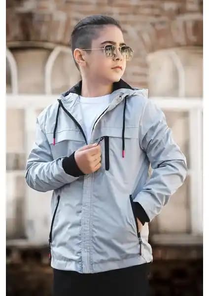 Pina Kids Erkek Çocuk Kapüşonlu Astarlı Mevsimlik Mont Günlük Kullanım İçin