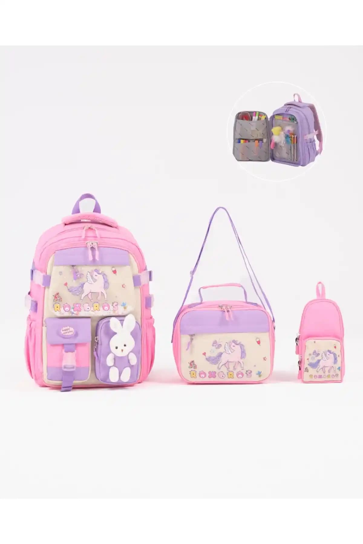 Roxbros Unicorn Temalı Çocuk Okul Seti: Dayanıklı ve Eğlenceli Tasarım