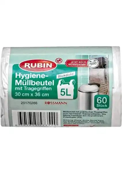 Rubin Çöp Torbası 5 lt Hijyenik ve Dayanıklı Çevre Dostu Temizlik Yardımcısı