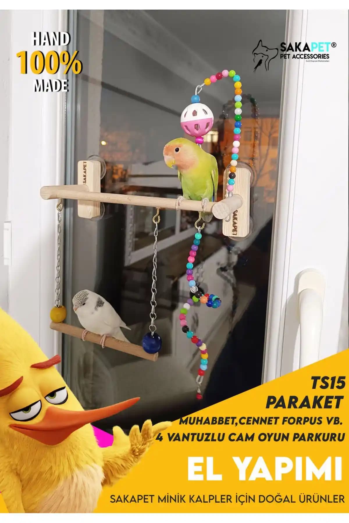 Sakapat Paraket Vantuzlu Cam Tüneği: Güvenli ve Eğlenceli Kuş Oyuncağı Seçenekleri