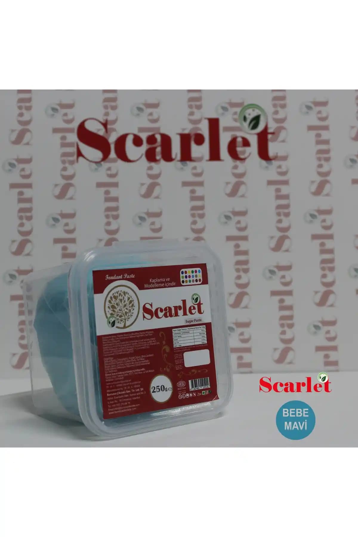 Scarlet Şeker Hamuru Bebek Mavi 250g Pastalar ve Kekler İçin Renkli Dekorasyon Malzemesi