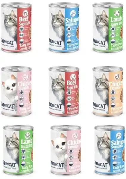 Snow Cat Premium Tahılsız Karışık Kedi Konservesi Sağlıklı ve Doğal Beslenme Seçeneği