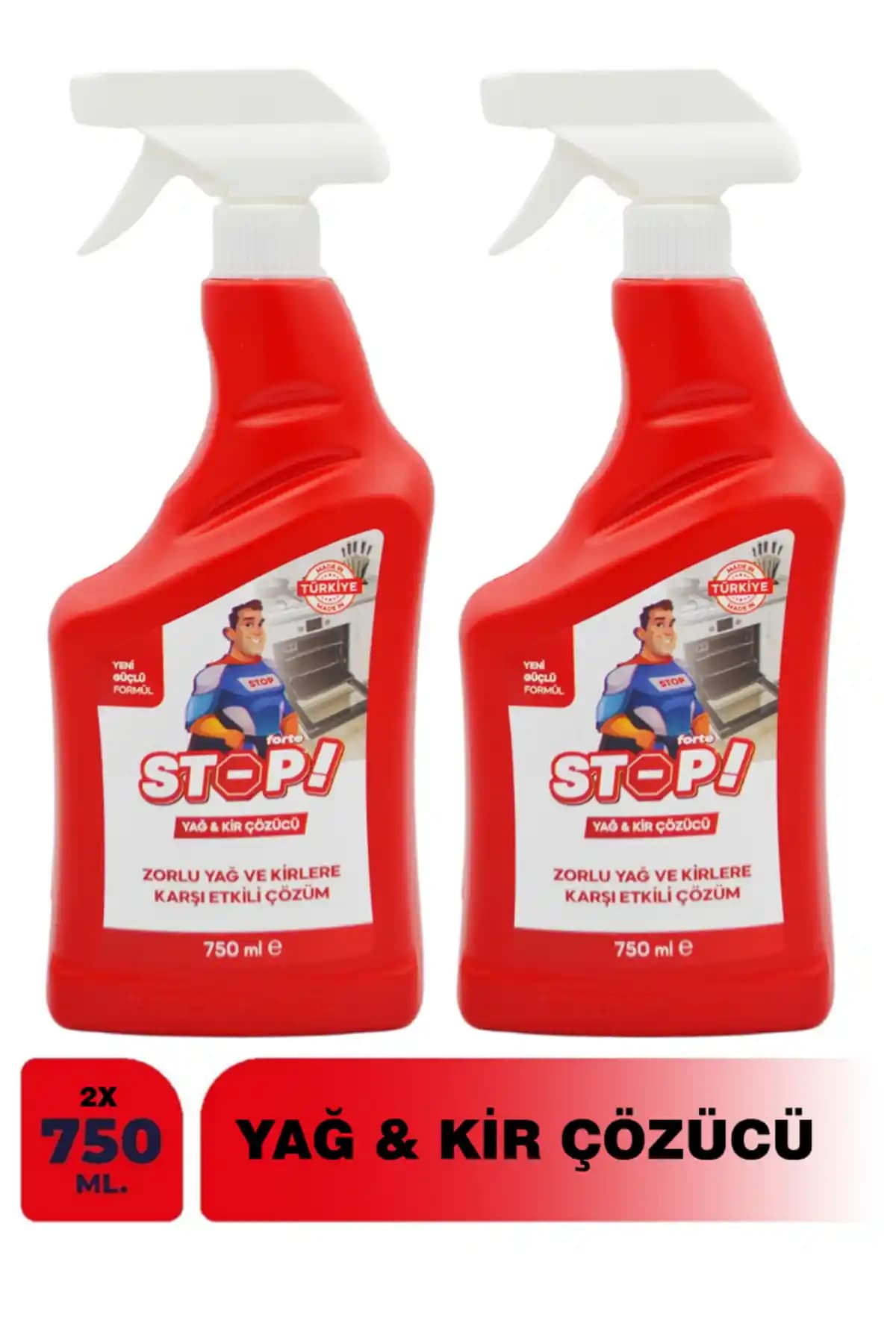 STOP Forte 2'li Yağ Kir ve Kireç Çözücü: Güçlü ve Güvenilir Temizlik Çözümü