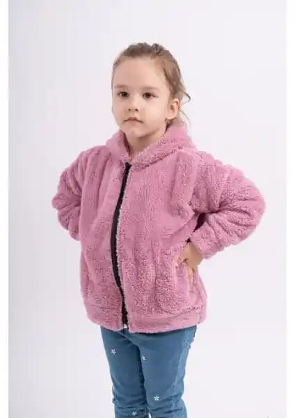 Sweet's Collection Kız Çocuk Welsoft Peluş Cepli Ceket Günlük Kullanım ve Şıklık İçin Uygun