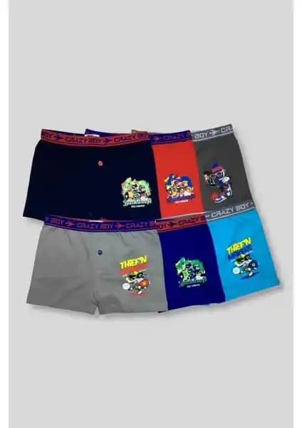 Tutku Erkek Çocuk Elastan Baskılı Boxer Paketi: Renkli ve Konforlu İç Giyim Seçeneği