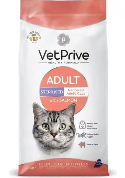 Vet Prive Kısırlaştırılmış Kedi Maması Somonlu 1,5 kg Sağlıklı ve Dengeli Beslenme Seçeneği