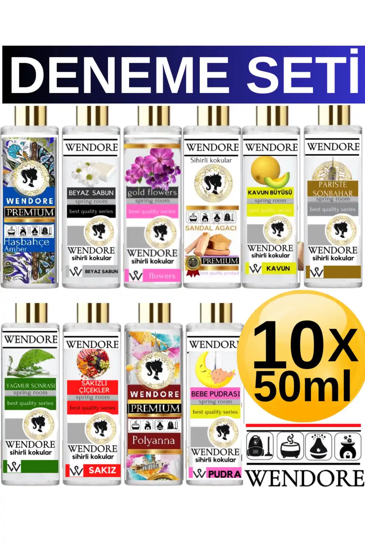 WENDORE Sihirli Kokular Parfüm Esansı Seti Geniş Alanlar İçin Kalıcı ve Ferahlatıcı