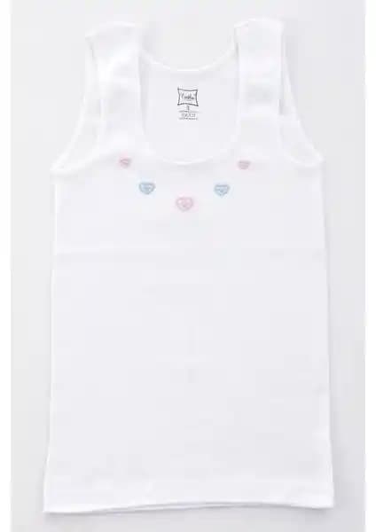 Yüksek Kalite %100 Pamuk Kız Çocuk Geniş Askılı Atlet Seti 6'lı