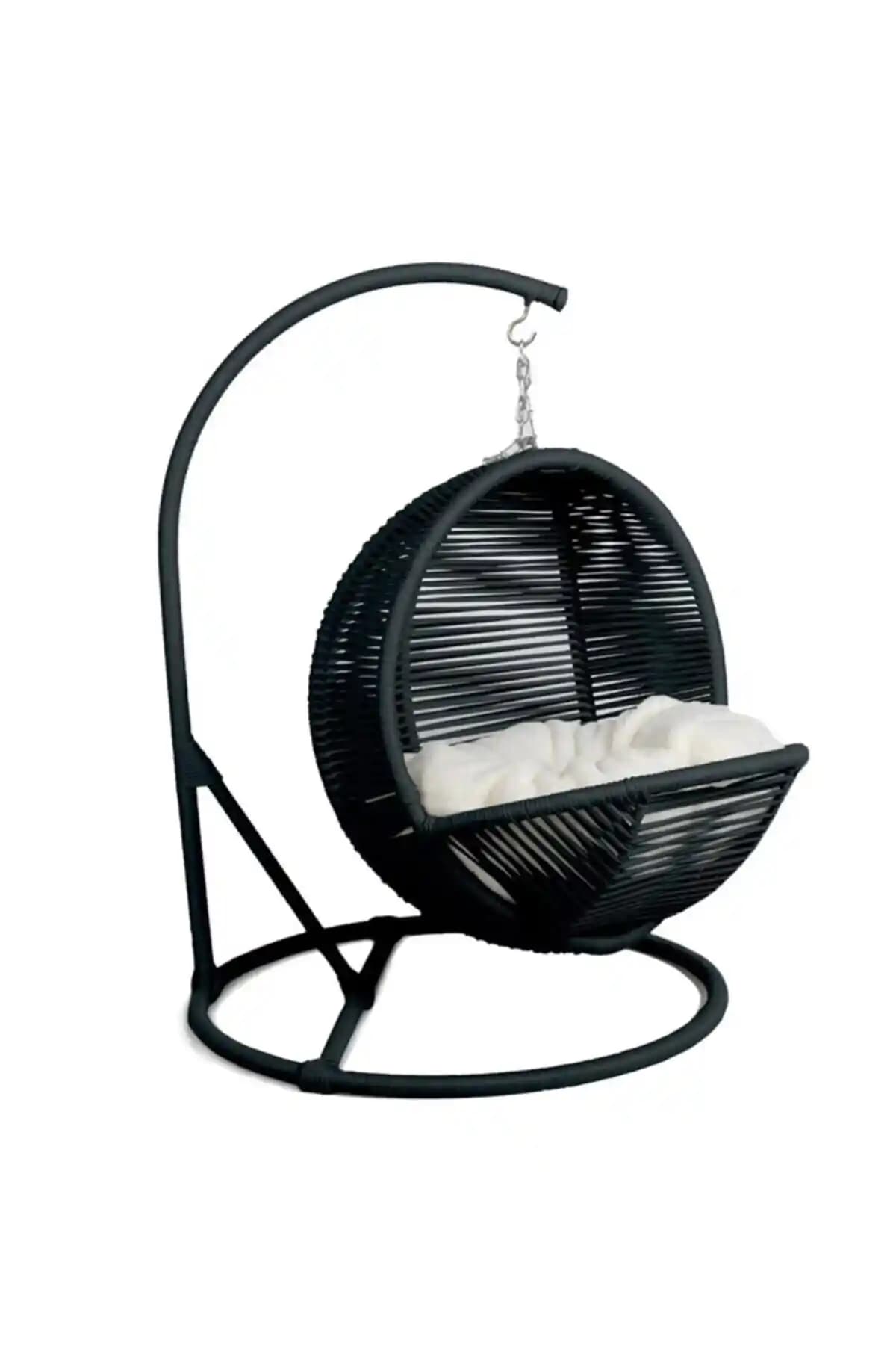 Lüxperi Kedi ve Küçük Köpek Salıncağı ve Yatağı: 75x75 cm, Siyah, Modern ve Konforlu