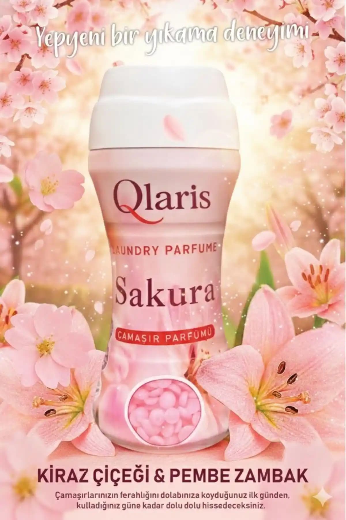 QLARIS Vegan Granül Çamaşır Parfümü ve Sakura Yumuşatıcı – Organik Bitkisel Formül