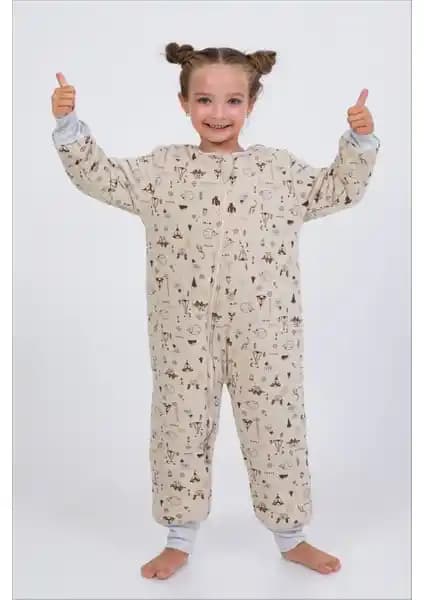 Cantoy Erkek Çocuk İçin Kalın Elyaf Dolgulu 2.5 Tog Desenli Uyku Tulumu