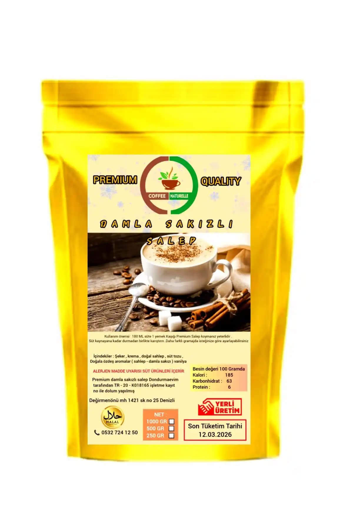 Coffee Naturelle Damla Sakızlı Salep 250 Gr - Doğal ve Lezzetli Kış İçeceği