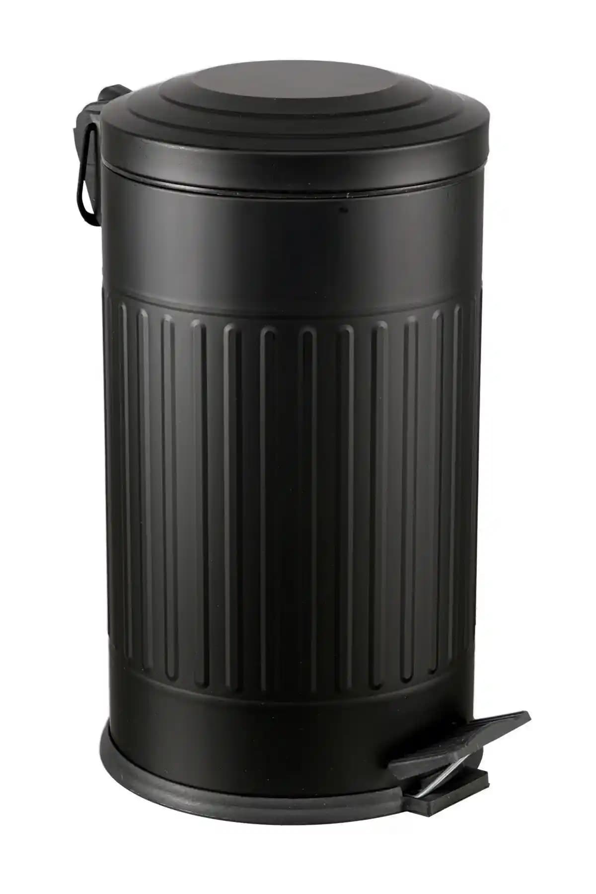 Coverest 16 Lt Vintage Siyah Amortisör Kapaklı Çöp Kovası Modern ve Dayanıklı Tasarım