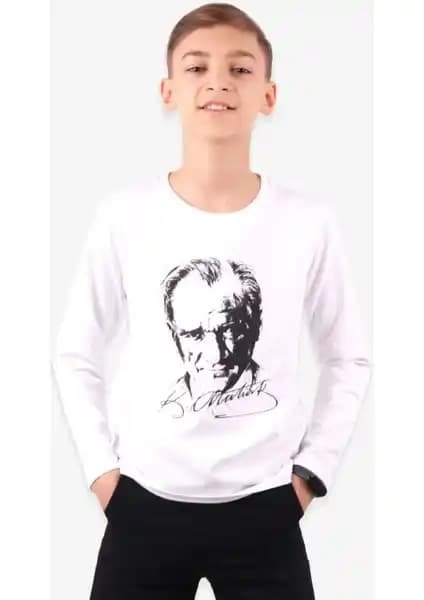 Dragora Atatürk Baskılı Uzun Kollu Çocuk T-Shirt: Kaliteli ve Anlamlı Bayram Giyim Seçeneği